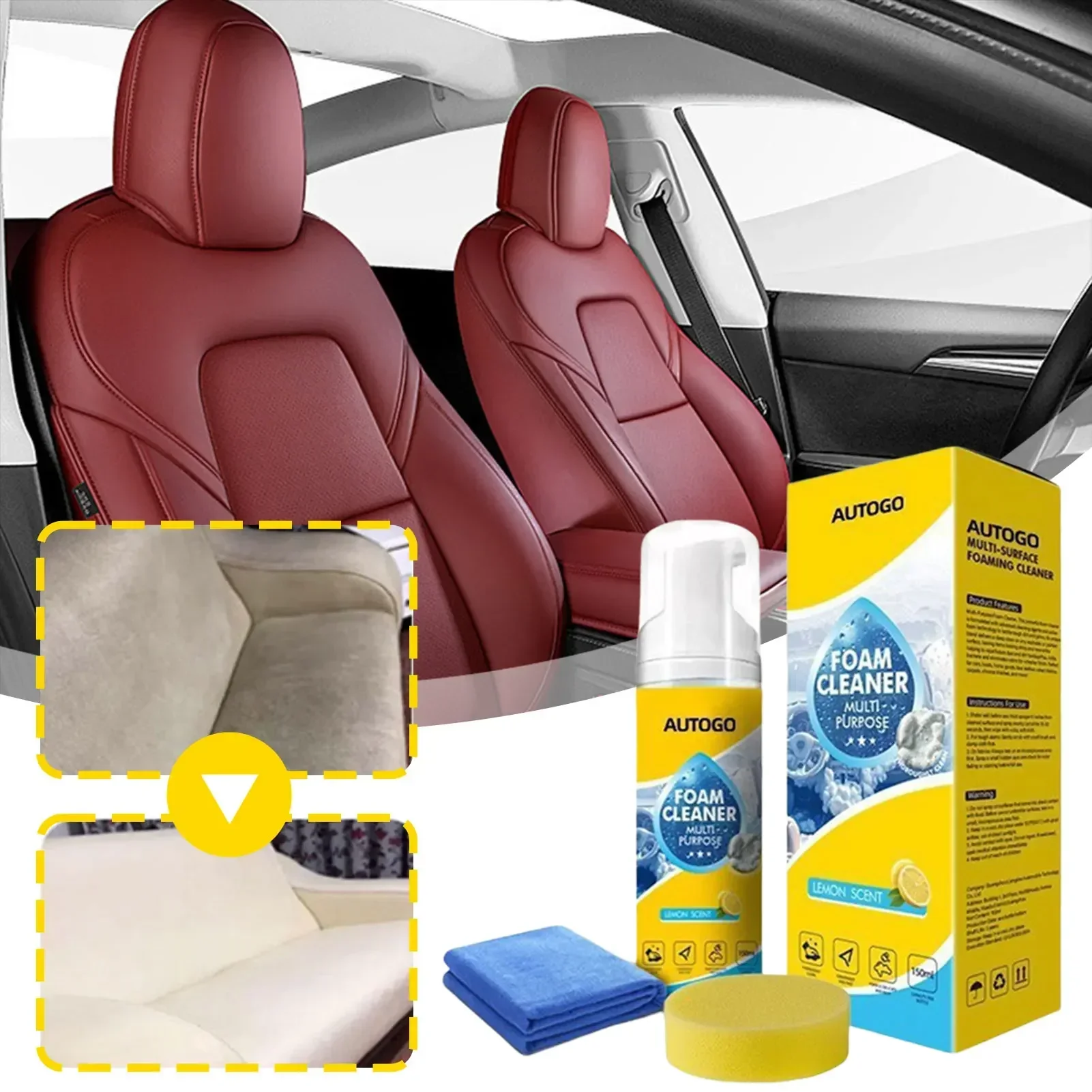 Leather Cleaner Interior - Pembersih Busa Serbaguna 150ml Untuk Interior