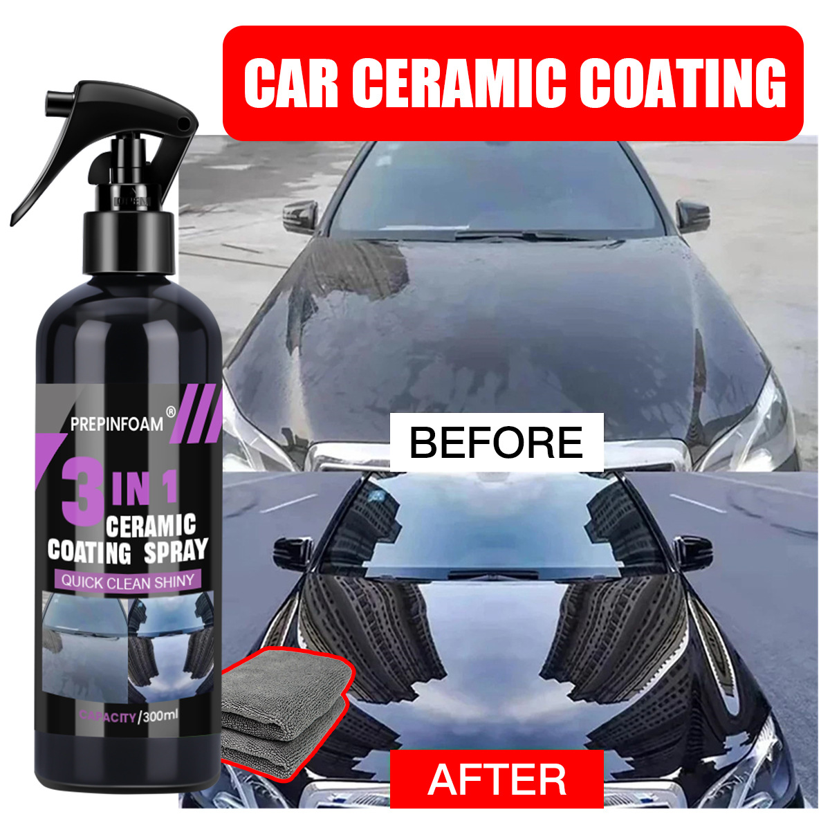 Car Wax Ceramic Coating - Semprotan Pembersih Cepat Menghilangkan Noda Mobil,